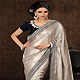 Light Grey Shimmer Georgette Saree with Blouse