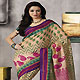 Peach, Green and Pink Art Silk Saree with Blouse