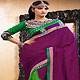 Burgundy and Green Georgette Saree with Blouse