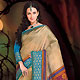 Beige and Blue Art Silk Saree with Blouse