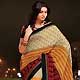 Beige, Orange and Red Cotton Silk Saree with Blouse