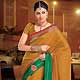 Dusty Olive Green Art Silk Saree with Blouse