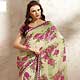 Light Pastel Green and Pink Faux Georgette Saree with Blouse