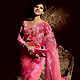 Dark Pink Net Saree with Blouse