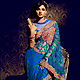 Blue Net Saree with Blouse