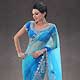 Shaded Blue Net Saree with Blouse
