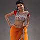 Orange and Red Net Saree with Blouse