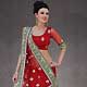Red Net Lehenga Style Saree with Blouse