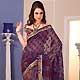 Dusty Violet and Dusty Fawn Tissue Saree with Blouse
