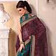 Dark Purple and Teal Green Tissue Saree with Blouse