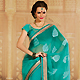 Shaded Turquoise Green Chiffon Saree with Blouse
