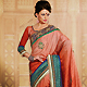 Shaded Rust Raw Silk Saree with Blouse