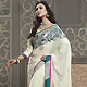 Off White Faux Georgette Saree with Blouse