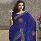 Blue Faux Georgette Saree with Blouse
