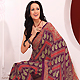 Burgundy and Red Faux Crepe Saree with Blouse