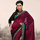 Burgundy Brasso Faux Georgette Saree with Blouse