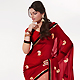 Maroon and Cream Georgette Saree with Blouse