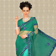 Turquoise Green Net Saree with Blouse