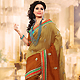 Fawn and Brown Bhagalpuri Silk Saree with Blouse