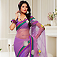 Shaded Purple Net and Georgette Saree with Blouse