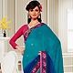 Turquoise and Blue Georgette Saree with Blouse