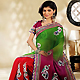 Green and Red Georgette Saree with Blouse