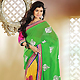 Green and Yellow Georgette Saree with Blouse