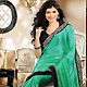Green Georgette Jacquard Saree with Blouse