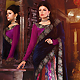 Navy Blue, Magenta and Red Velvet, Viscose and Brocade Lehenga Style Saree with Blouse