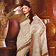 Cream Faux Georgette Saree with Blouse