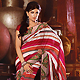 Off White and Magenta Art Silk Saree with Blouse