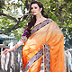 Shaded Orange Faux Satin Georgette Saree with Blouse