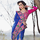 Shaded Blue Faux Georgette Jacquard and Net Lehenga Style Saree with Blouse