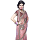 Pink Net and Viscose Lehenga Style Saree with Blouse