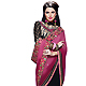 Shaded Pink and Black Faux Chiffon and Faux Georgette Saree with Blouse