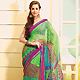 Green Super Net Saree with Blouse