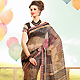 Black and Light Brown Super Net Saree with Blouse
