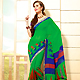 Green and Blue Super Net Saree with Blouse