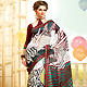 Off White Super Net Saree with Blouse