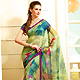 Green Super Net Saree with Blouse