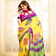 Yellow Super Net Saree with Blouse