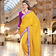 Yellow Georgette Jacquard and Net Saree with Blouse