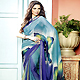 Light Blue and Purple Faux Georgette Saree with Blouse