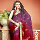 Shaded Purple and Red Faux Georgette Saree with Blouse