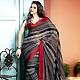 Black and Light Grey Faux Georgette Saree with Blouse