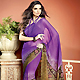 Purple and Brown Faux Georgette Saree with Blouse