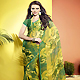 Yellow and Green Faux Georgette Saree with Blouse