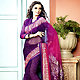 Shaded Purple and Pink Faux Georgette Saree with Blouse
