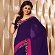 Dark Purple and Shaded Pink Faux Georgette Saree with Blouse