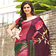 Pink, Burgundy and Green Faux Georgette Saree with Blouse